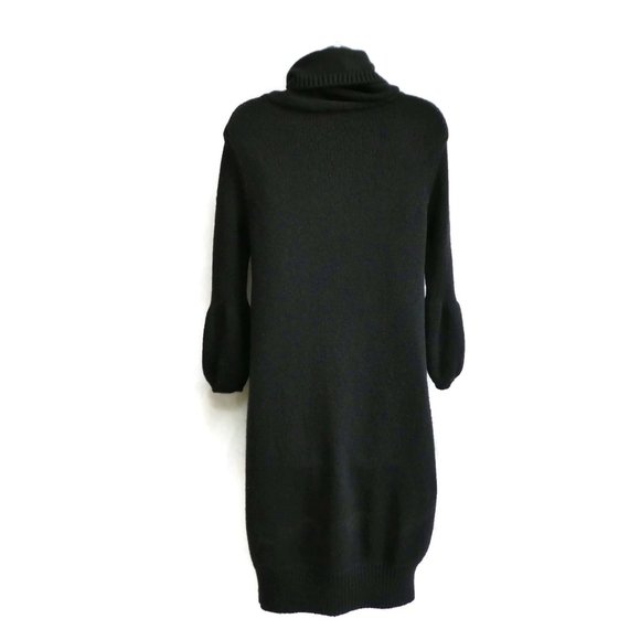 Vince x A Pea In A Pod Maternity WooL Sweater Dress Black Knit Cowl Flounce Slv - Picture 3 of 8